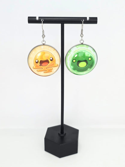 Slime Rancher Inspired Rad Slime & Quantum Slime Dangle Fish Hook Earrings
