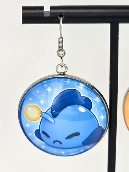 Slime Rancher 2 Inspired Cotton Slime & Angler Slime Dangle Fish Hook Earrings