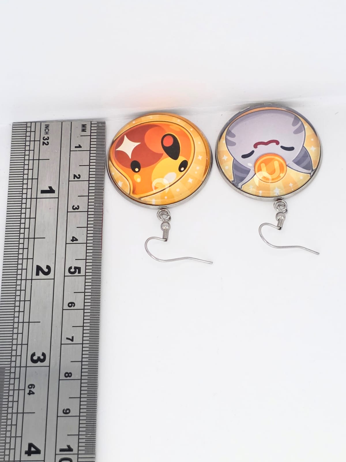 Slime Rancher Inspired Gold & Lucky Dangle Stainless Steel Fish Hook Earrings