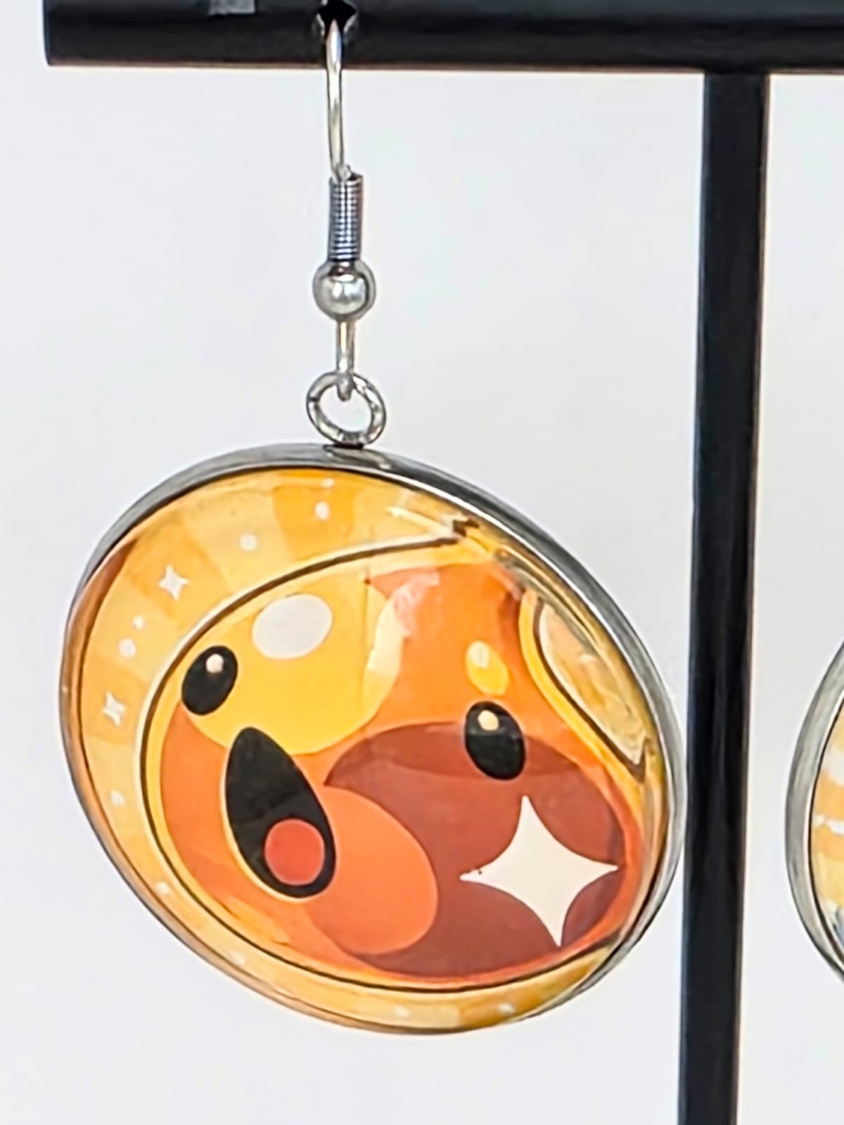 Slime Rancher Inspired Gold & Lucky Dangle Stainless Steel Fish Hook Earrings