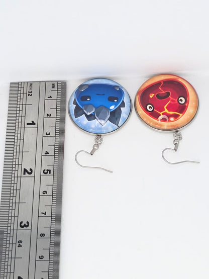 Slime Rancher Inspired Boom Slime & Rock Slime Dangle Fish Hook Earrings