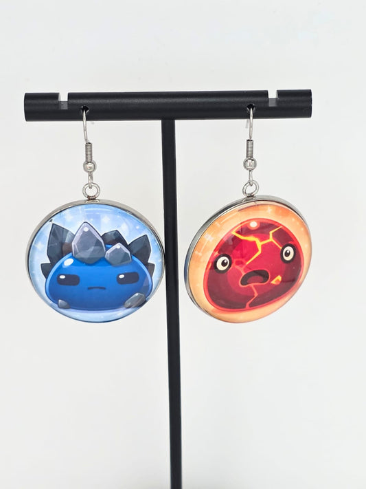 Slime Rancher Inspired Boom Slime & Rock Slime Dangle Fish Hook Earrings
