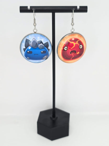 Slime Rancher Inspired Boom Slime & Rock Slime Dangle Fish Hook Earrings