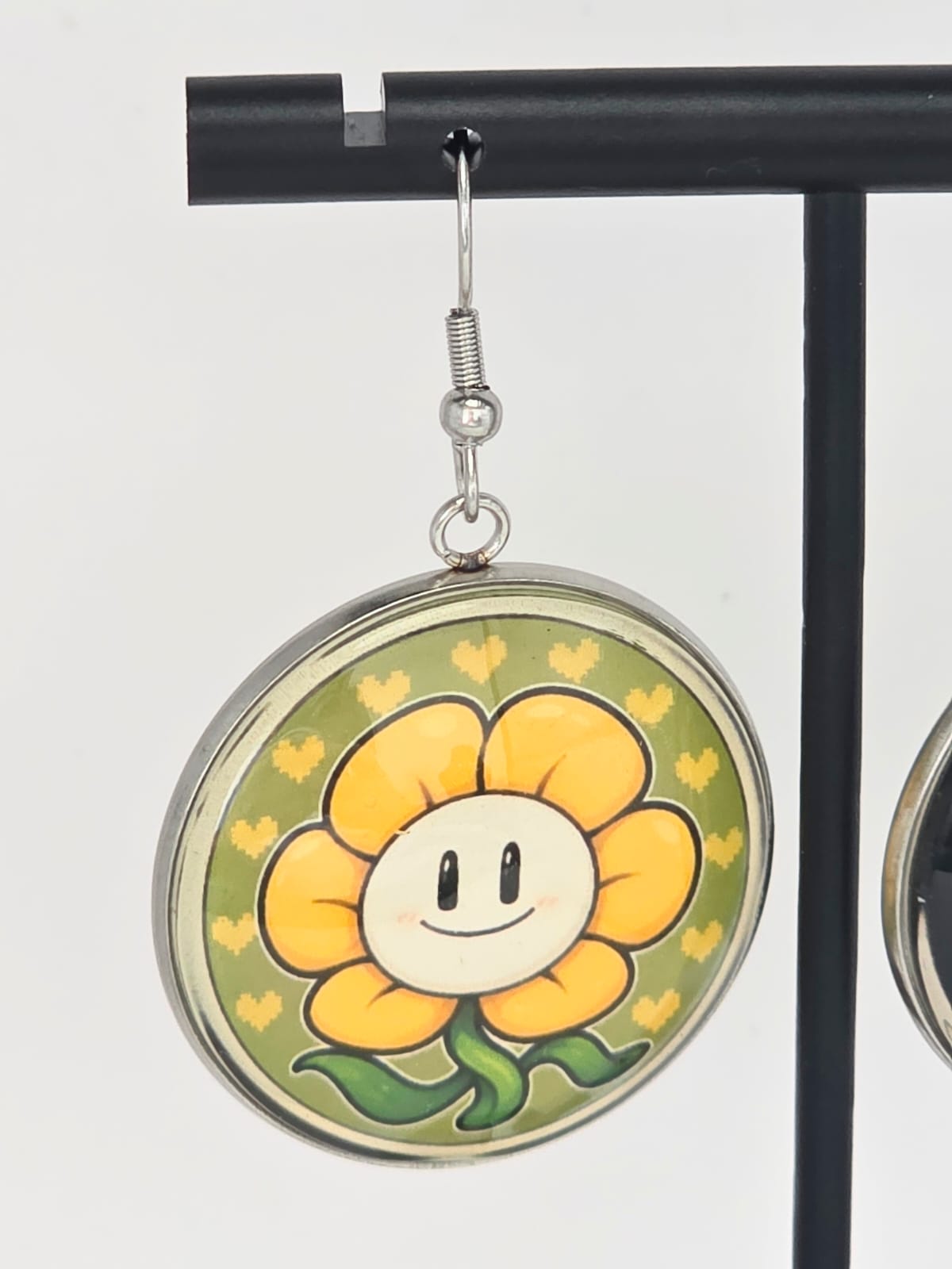 Undertale Inspired Flowey & Evil Flowey Dangle Stainless Steel Earrings
