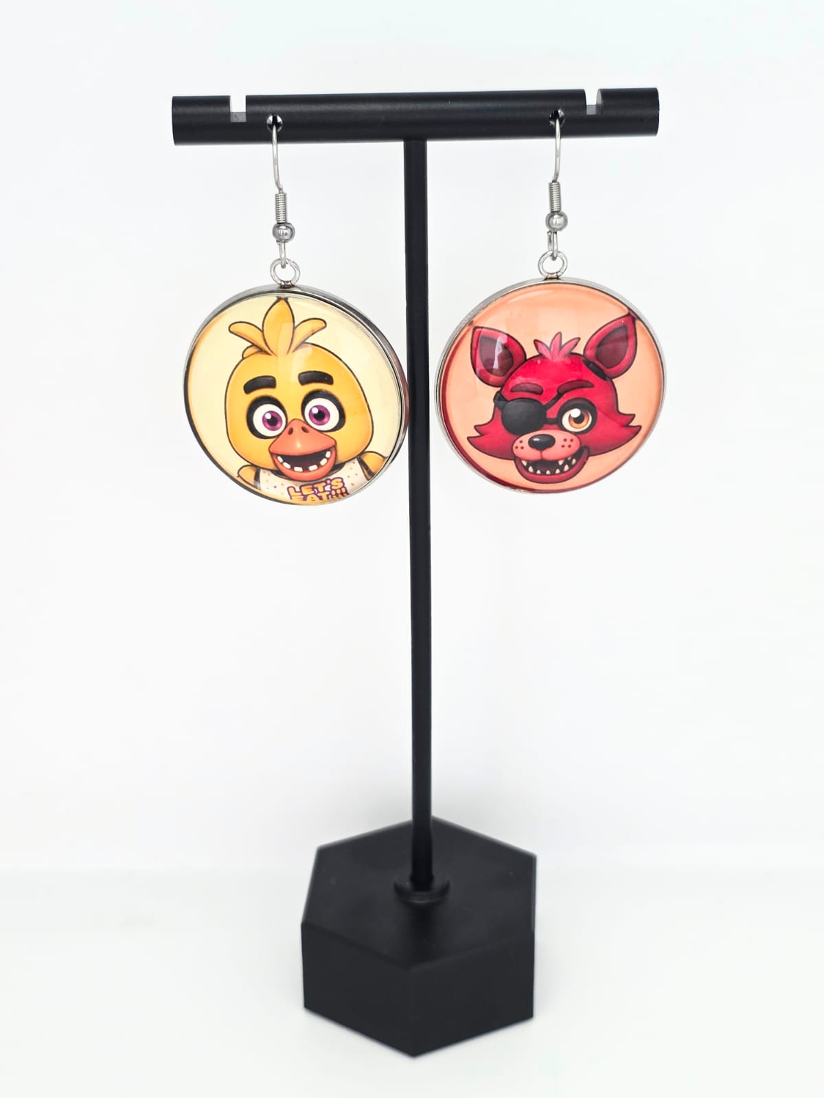 Five Nights at Freddy's Inspired Chica & Foxy Dangle Fish Hook Earrings