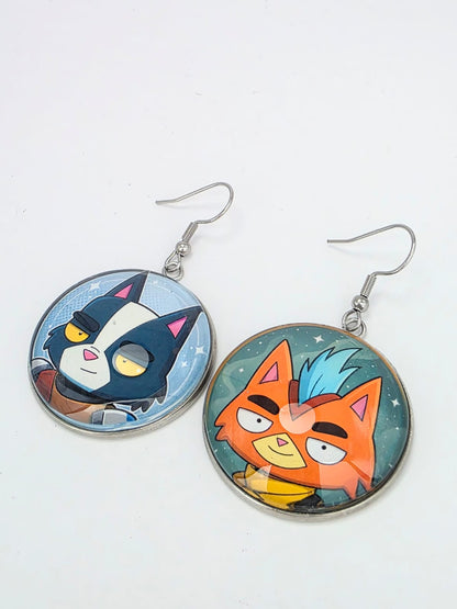 Final Space Inspired Avocato & Little Cato Dangle Stainless Steel Earrings