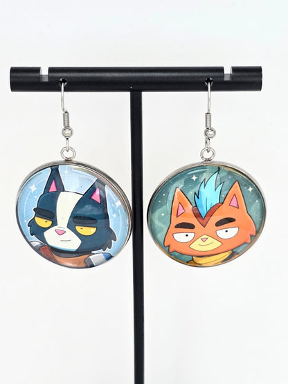 Final Space Inspired Avocato & Little Cato Dangle Stainless Steel Earrings
