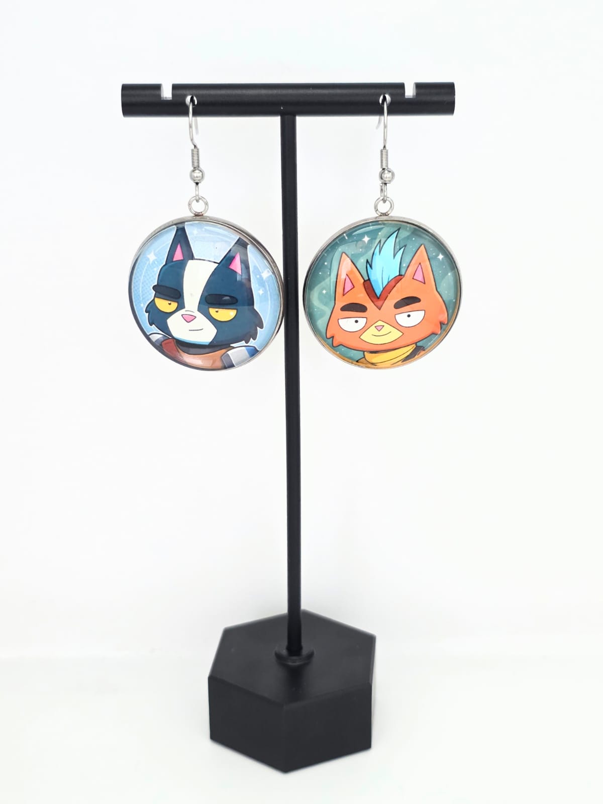 Final Space Inspired Avocato & Little Cato Dangle Stainless Steel Earrings
