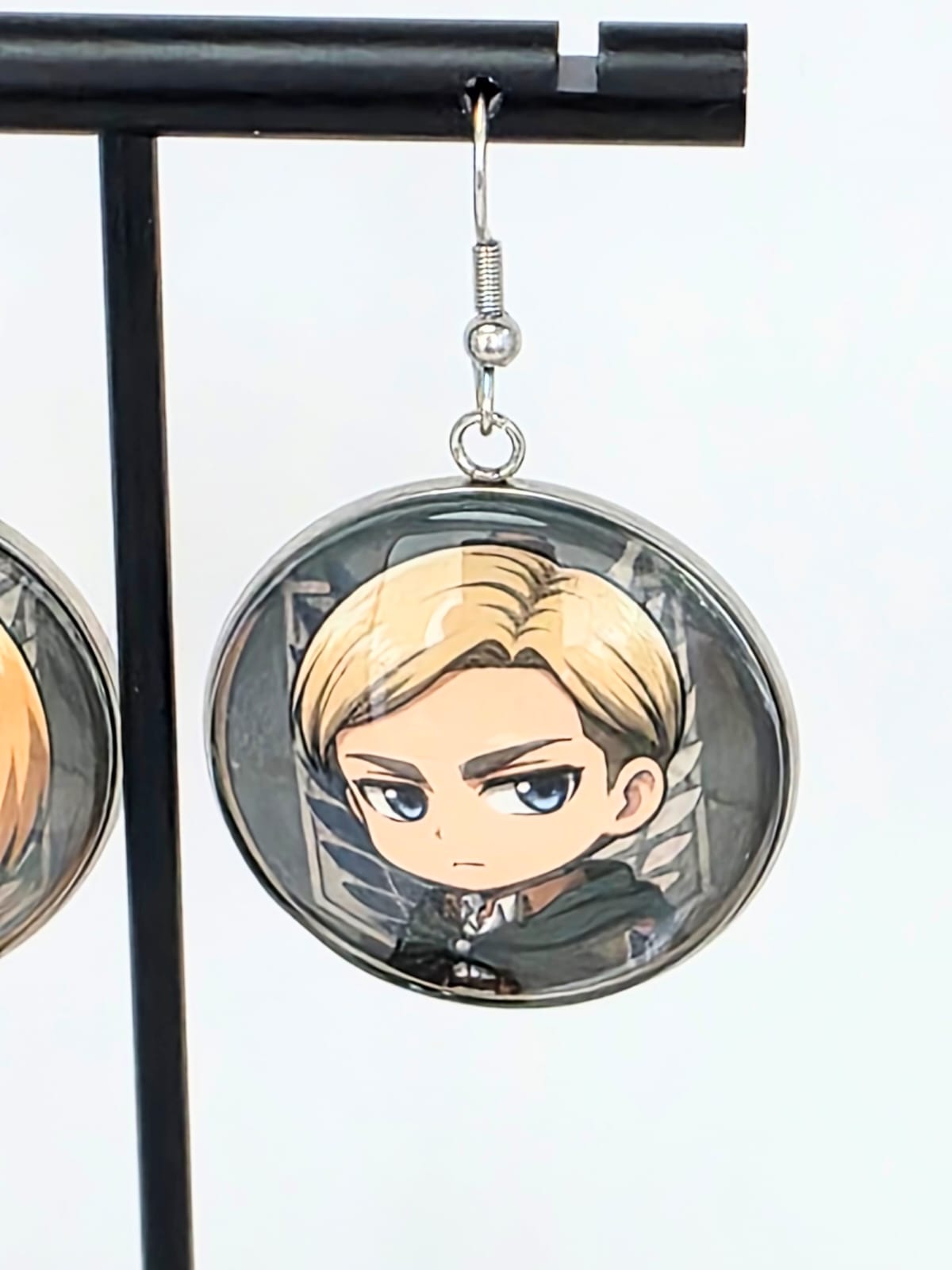 Attack on Titan Inspired Erwin & Armin Dangle Stainless Steel Fish Hook Earrings