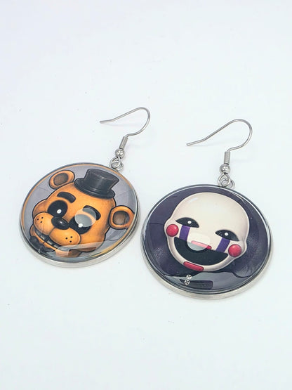 Five Nights at Freddy's Inspired Golden Freddy & Puppet Dangle Earrings