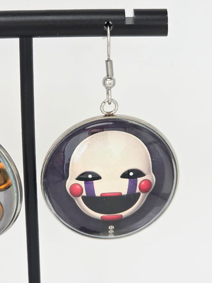 Five Nights at Freddy's Inspired Golden Freddy & Puppet Dangle Earrings