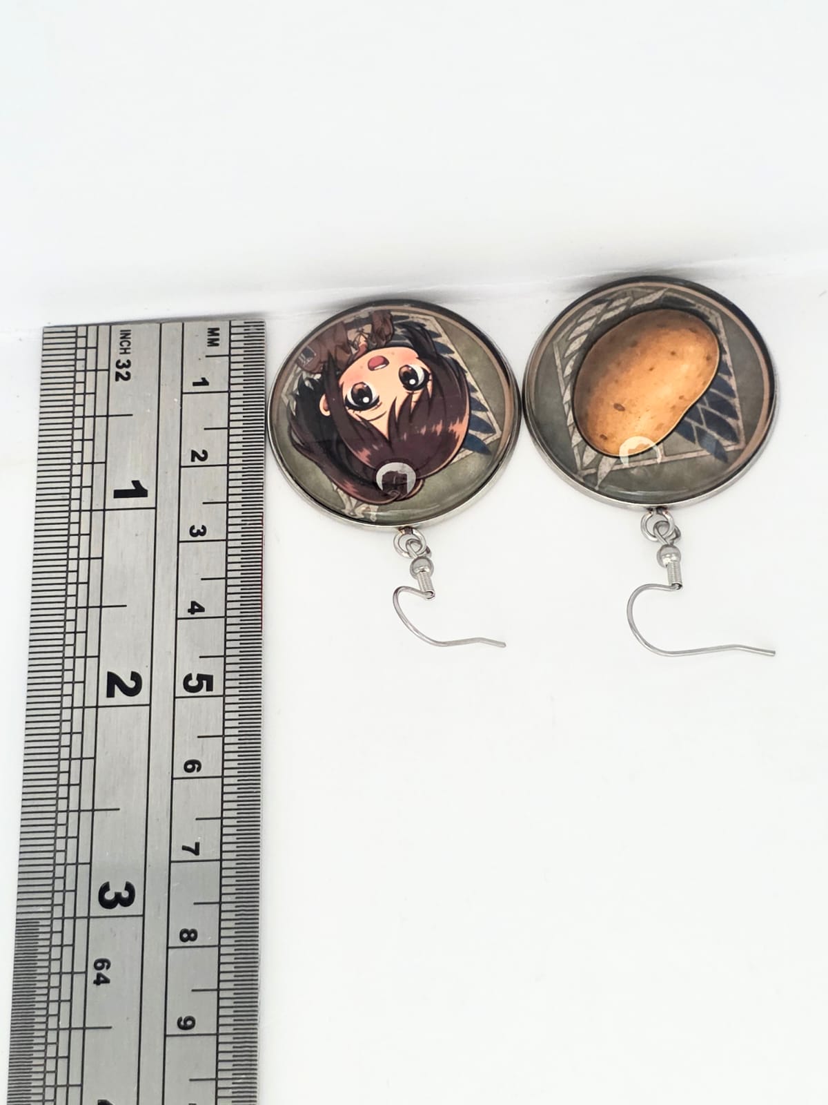 Attack on Titan Inspired Sasha & Potato Dangle Stainless Steel Earrings