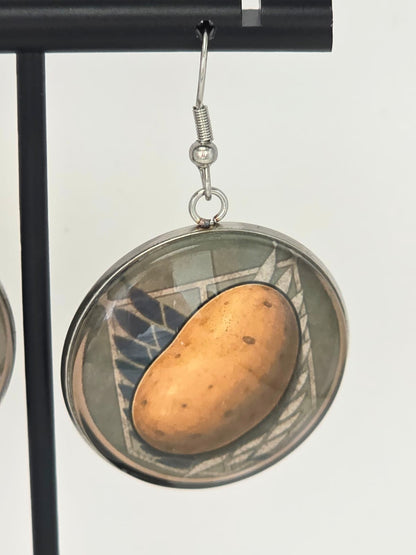 Attack on Titan Inspired Sasha & Potato Dangle Stainless Steel Earrings