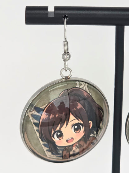 Attack on Titan Inspired Sasha & Potato Dangle Stainless Steel Earrings
