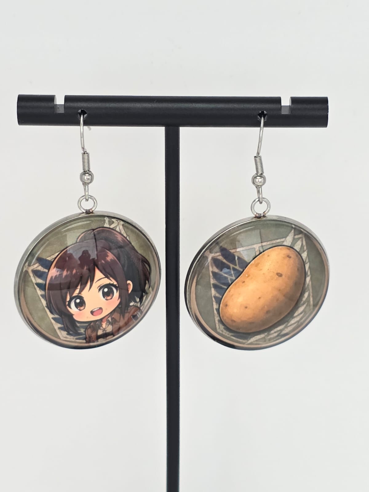 Attack on Titan Inspired Sasha & Potato Dangle Stainless Steel Earrings