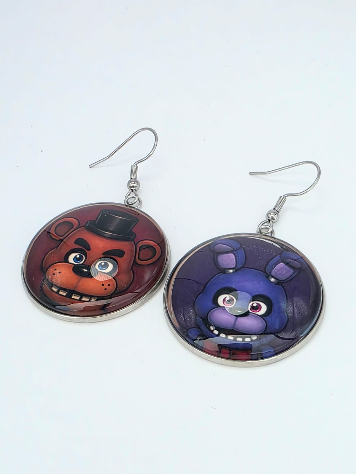 Five Nights at Freddy's Inspired Freddy & Bonnie Dangle Fish Hook Earrings