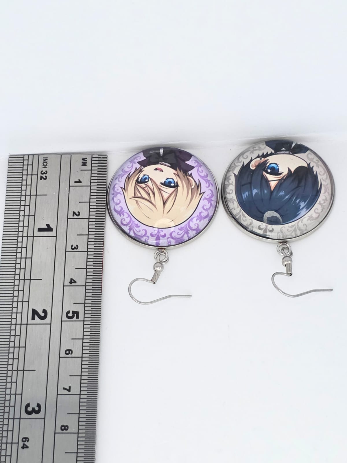 Black Butler (Kuroshitsuji) Inspired Ciel & Alois Dangle Fish Hook Earrings
