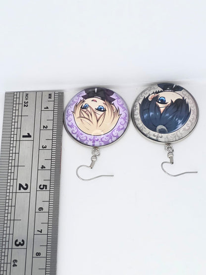 Black Butler (Kuroshitsuji) Inspired Ciel & Alois Dangle Fish Hook Earrings