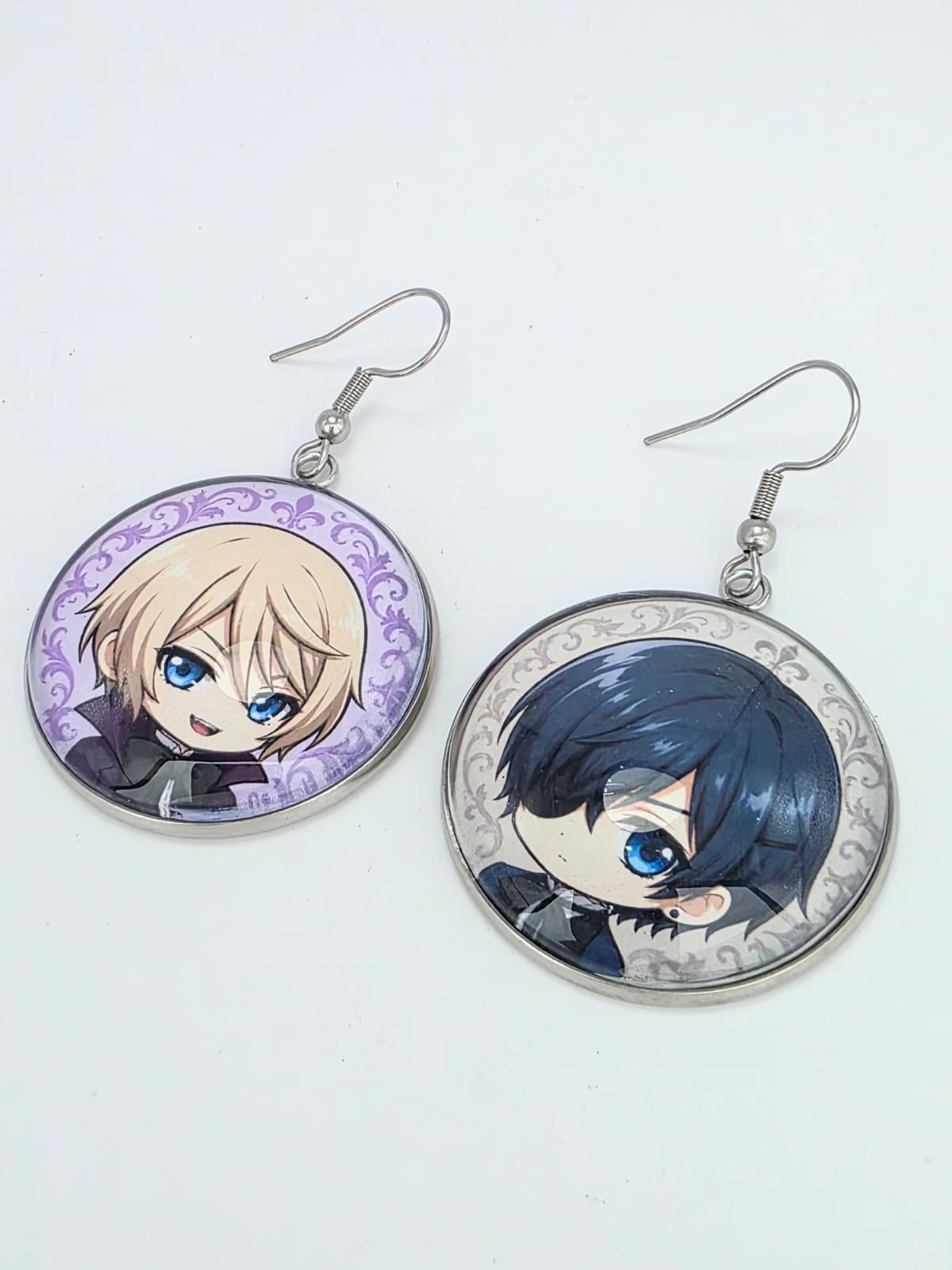 Black Butler (Kuroshitsuji) Inspired Ciel & Alois Dangle Fish Hook Earrings