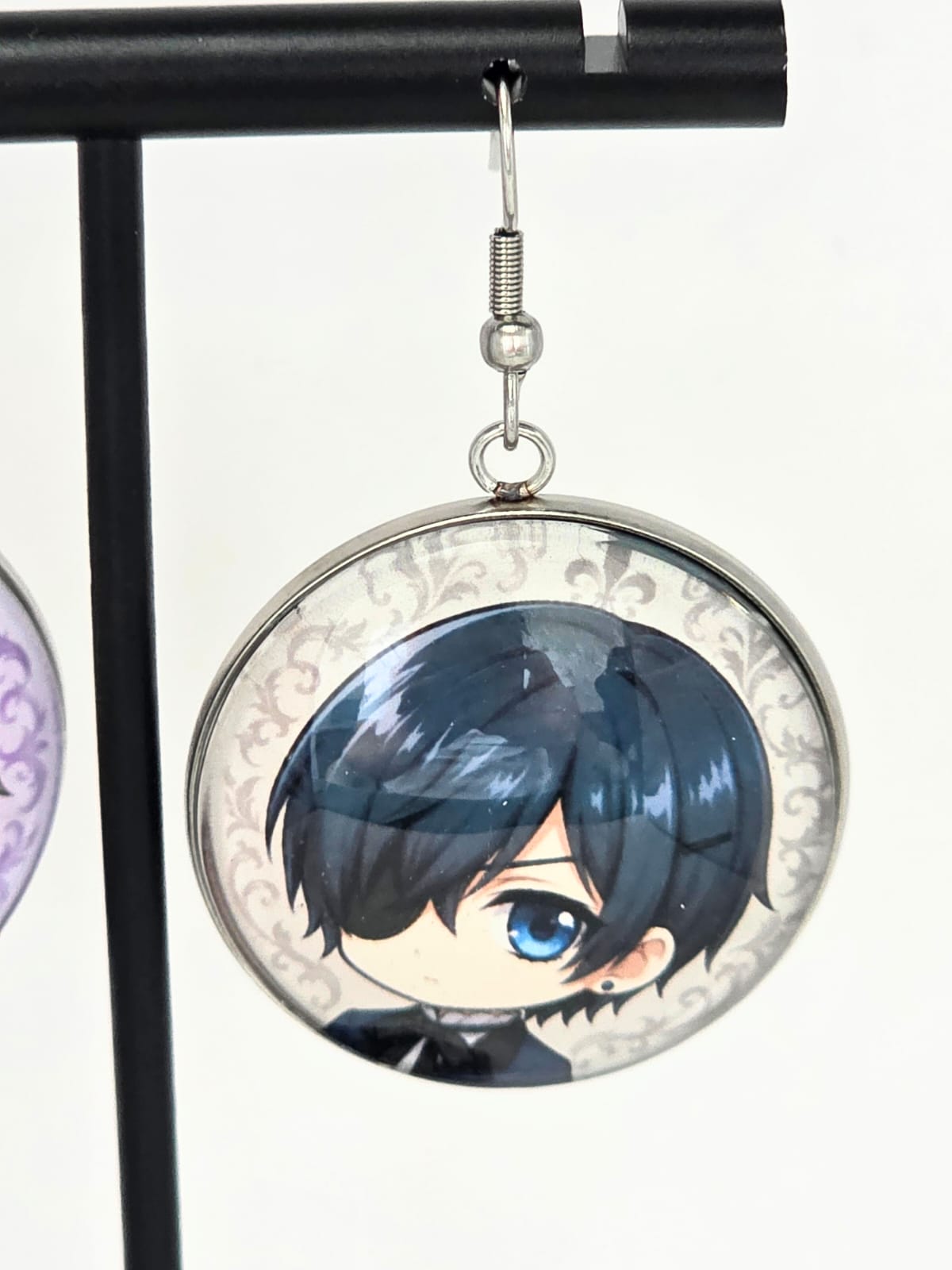 Black Butler (Kuroshitsuji) Inspired Ciel & Alois Dangle Fish Hook Earrings