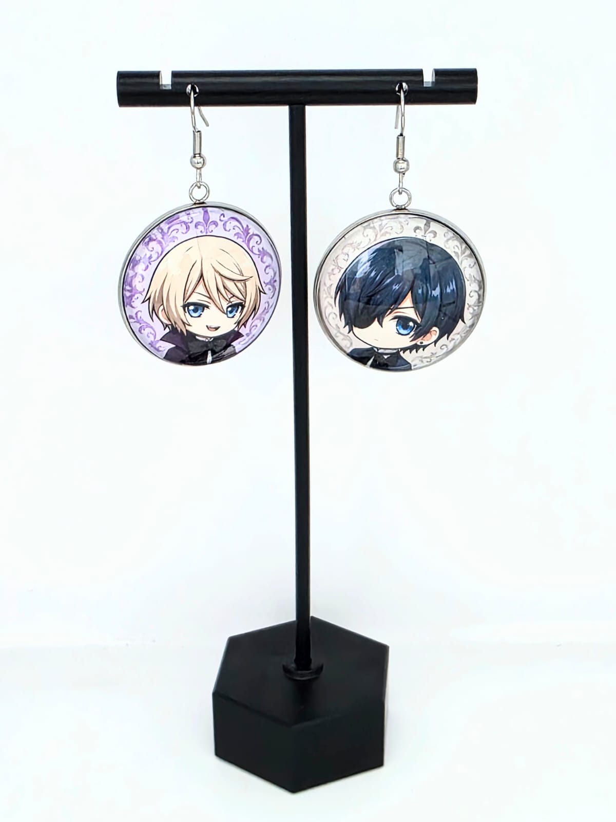 Black Butler (Kuroshitsuji) Inspired Ciel & Alois Dangle Fish Hook Earrings