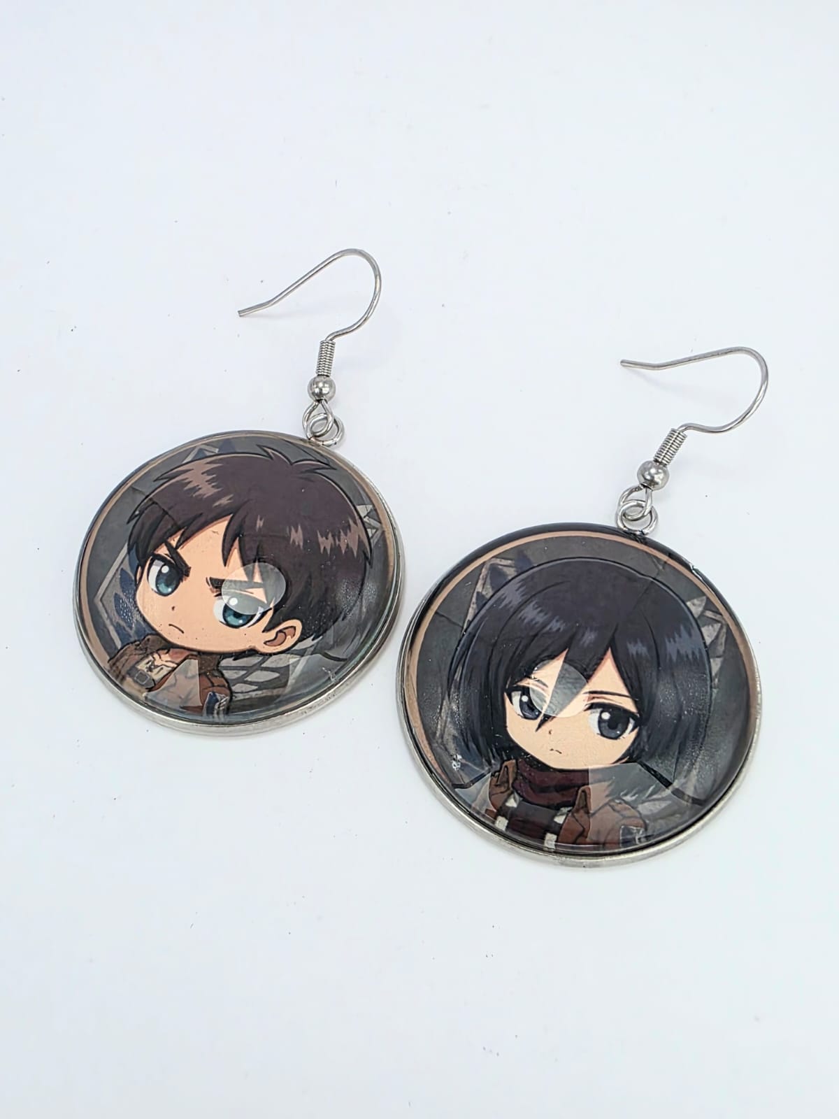 Attack on Titan Inspired Eren & Mikasa Mismatched Dangle Fish Hook Earrings