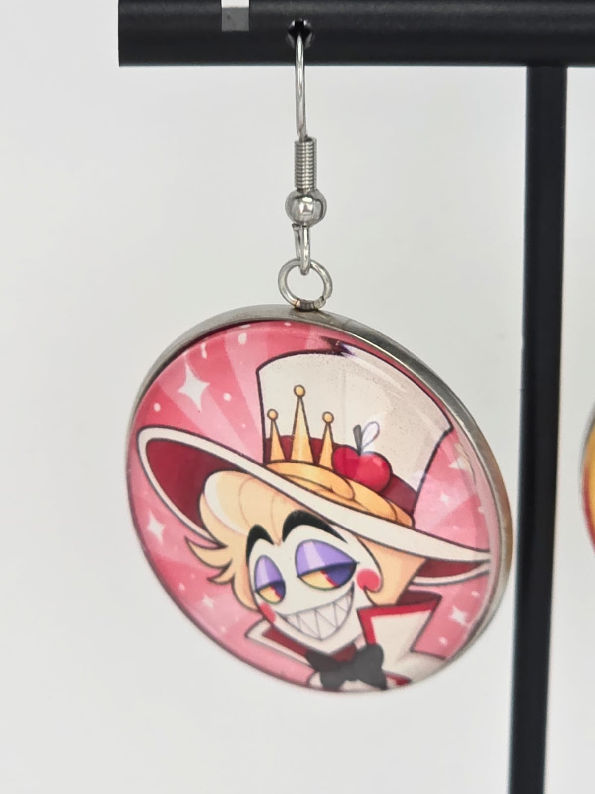 Hazbin Hotel Inspired Lucifer & Take That Depression Dangle Fish Hook Earrings