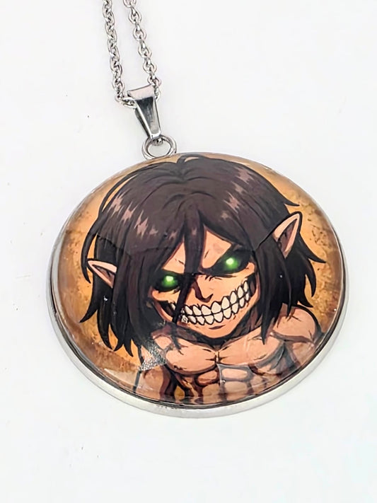 Attack on Titan Inspired Attack Titan 30 mm Pendant Stainless Steel Necklace