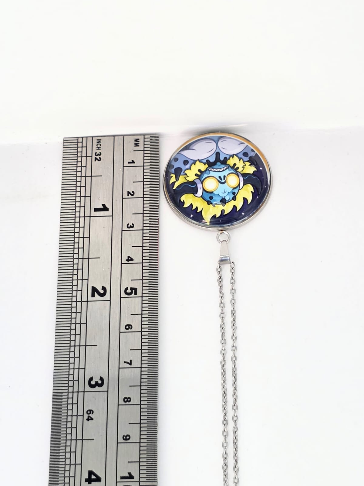 Final Space Inspired Bolo 30 mm Pendant Stainless Steel 20 inch Necklace