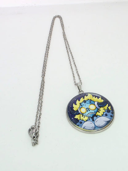 Final Space Inspired Bolo 30 mm Pendant Stainless Steel 20 inch Necklace