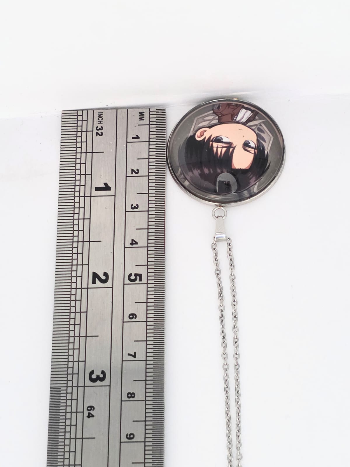 Attack on Titan Inspired Levi 30 mm Pendant Stainless Steel 20 inch Necklace
