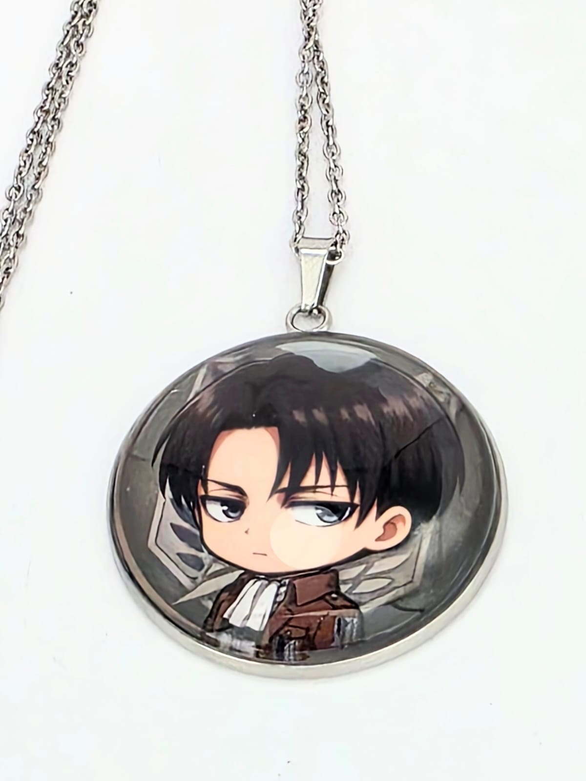 Attack on Titan Inspired Levi 30 mm Pendant Stainless Steel 20 inch Necklace