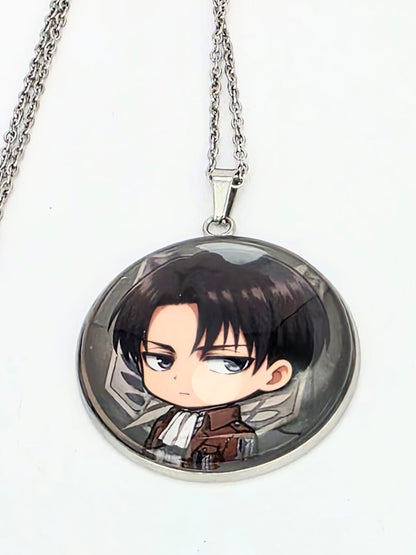 Attack on Titan Inspired Levi 30 mm Pendant Stainless Steel 20 inch Necklace