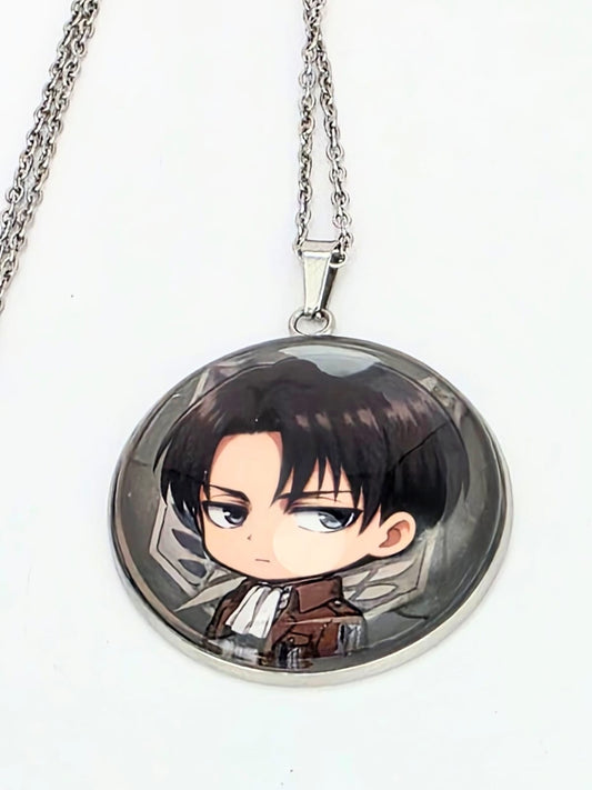 Attack on Titan Inspired Levi 30 mm Pendant Stainless Steel 20 inch Necklace