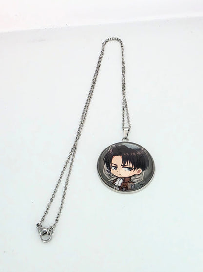 Attack on Titan Inspired Levi 30 mm Pendant Stainless Steel 20 inch Necklace