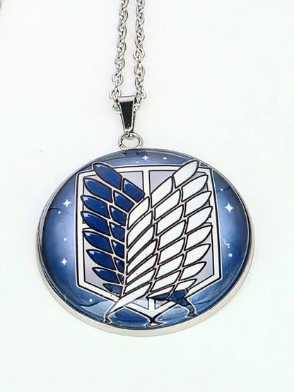 Attack on Titan Inspired Wings of Freedom 30 mm Pendant Stainless Steel Necklace