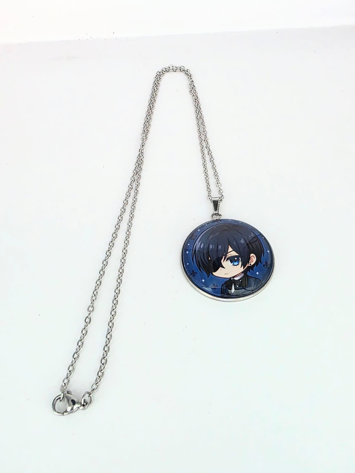 Black Butler (Kuroshitsuji) Inspired Ciel 30 mm Pendant Stainless Steel Necklace