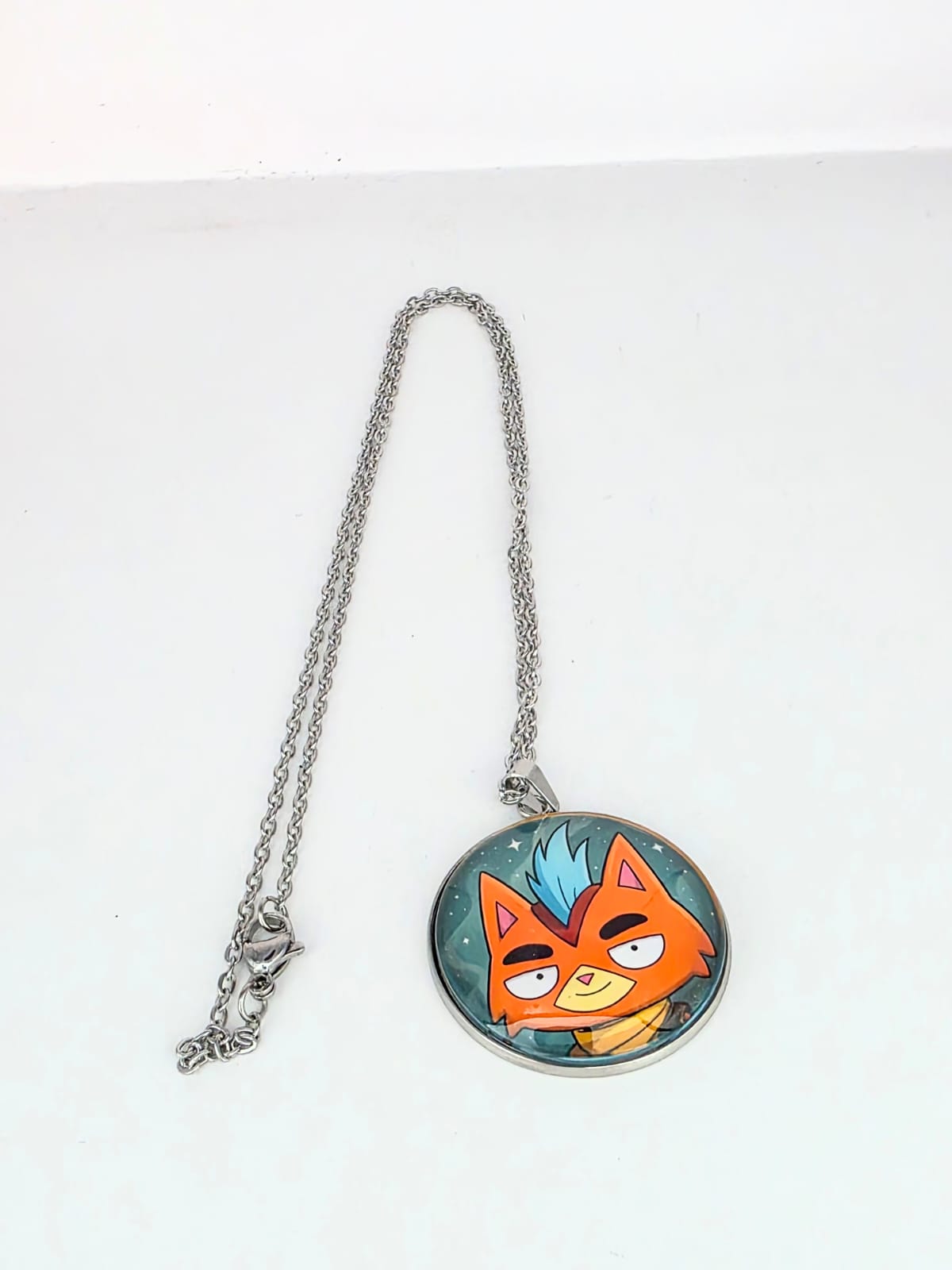 Final Space Inspired Little Cato 30 mm Pendant Stainless Steel 20 inch Necklace