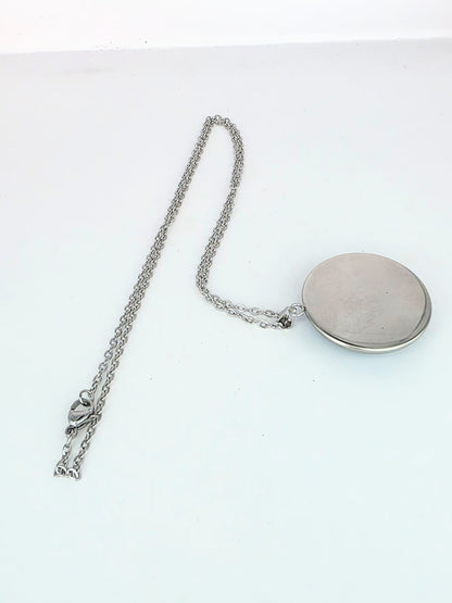 Final Space Inspired Mooncake 30 mm Pendant Stainless Steel 20 inch Necklace