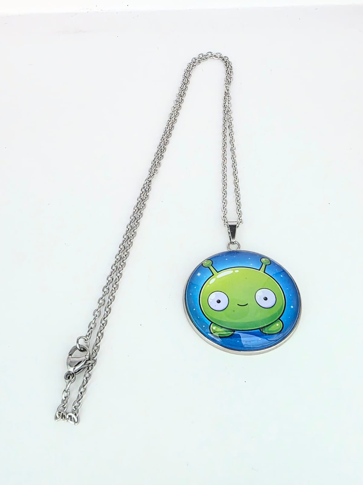 Final Space Inspired Mooncake 30 mm Pendant Stainless Steel 20 inch Necklace