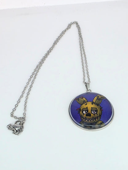 Five Nights at Freddy's Inspired Springtrap Pendant Stainless Steel Necklace