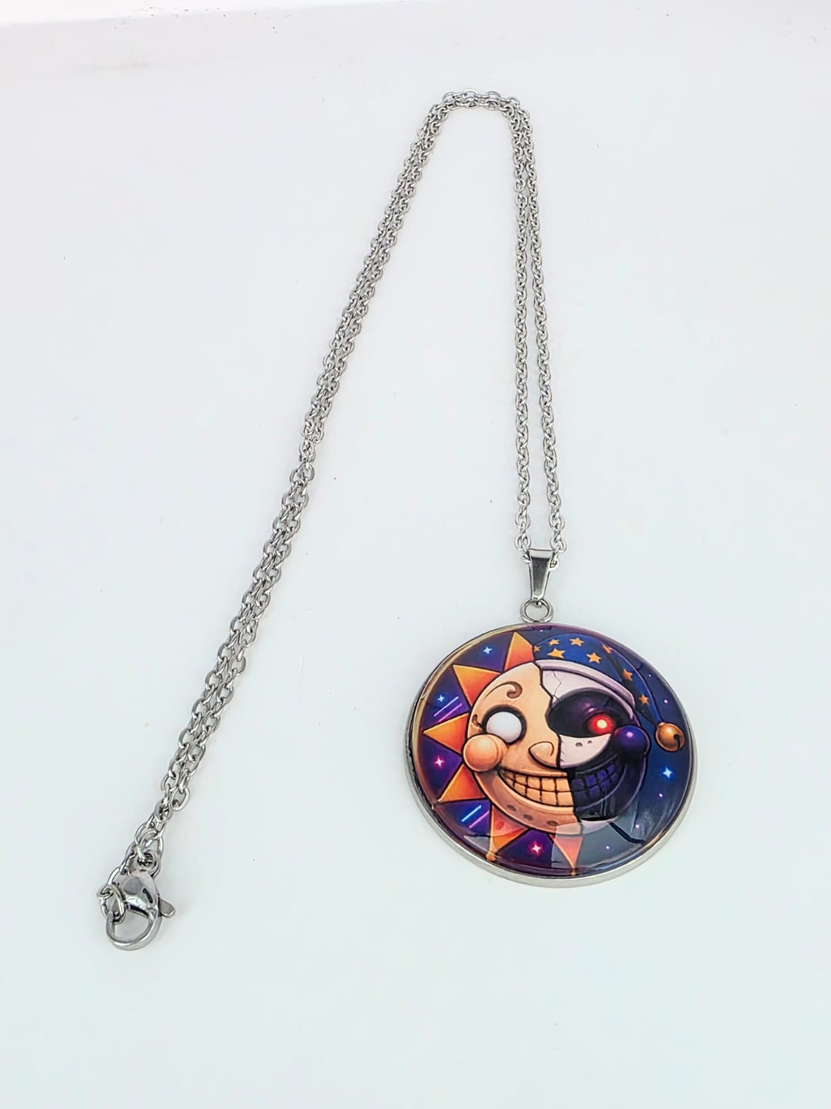 Five Nights at Freddy's: Security Breach Inspired Sun & Moon Split-Face Pendant Necklace