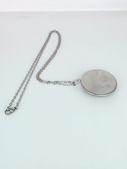 Hazbin Hotel Inspired Angel Dust 30 mm Pendant Stainless Steel 20 inch Necklace