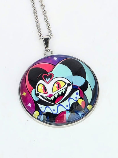 Helluva Boss Inspired Fizzarolli 30 mm Pendant Stainless Steel 20 inch Necklace