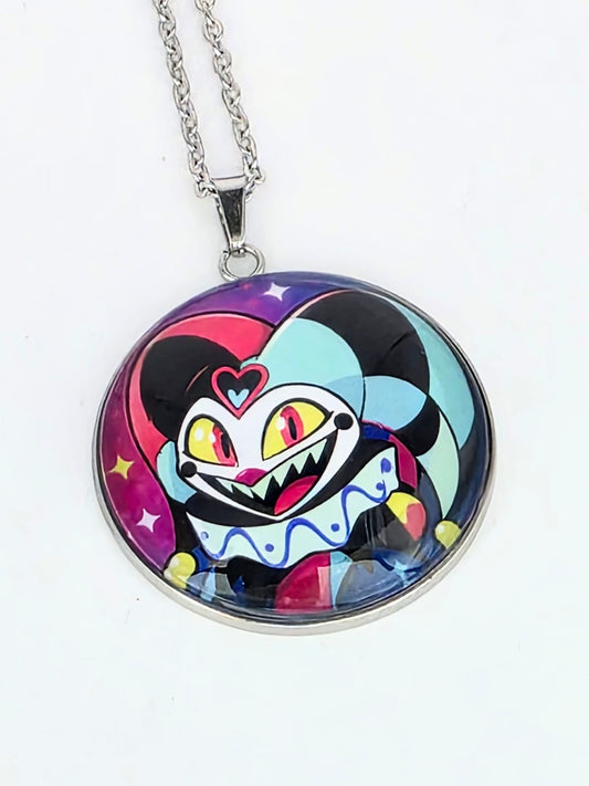 Helluva Boss Inspired Fizzarolli 30 mm Pendant Stainless Steel 20 inch Necklace