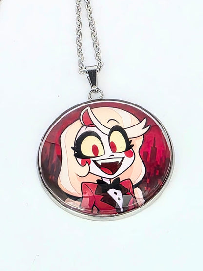 Hazbin Hotel Inspired Charlie Morningstar 30 mm Pendant Stainless Steel Necklace