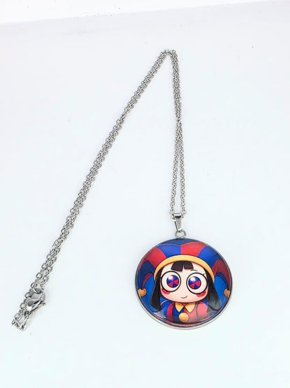 Pomni Inspired The Amazing Digital Circus 30 mm Pendant Stainless Steel Necklace