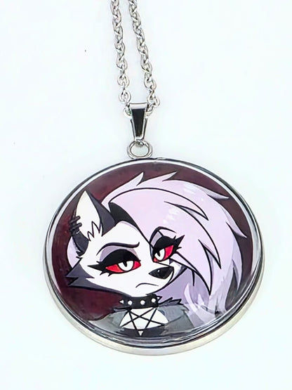 Helluva Boss Inspired Loona 30 mm Pendant Stainless Steel 20 inch Necklace