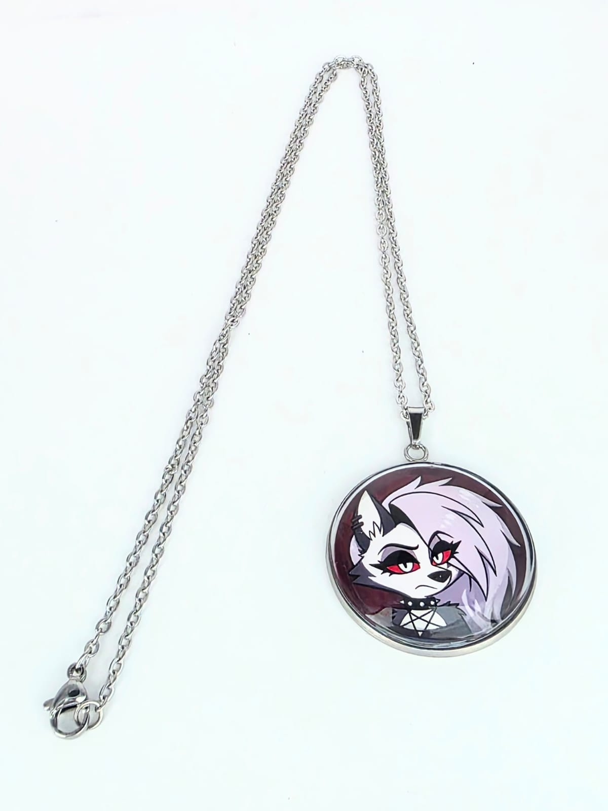 Helluva Boss Inspired Loona 30 mm Pendant Stainless Steel 20 inch Necklace