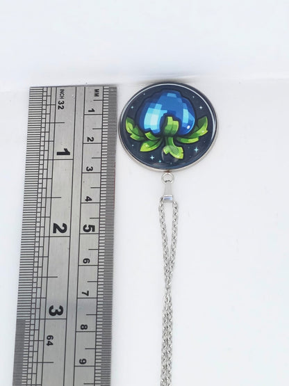 Stardew Valley Inspired Ancient Fruit 30 mm Pendant Stainless Steel Necklace